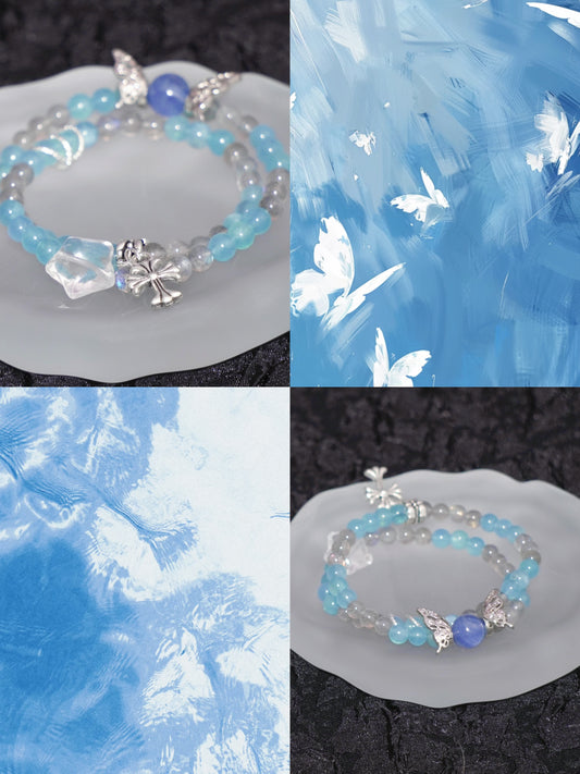 Aquamarine & Grey Moonstone