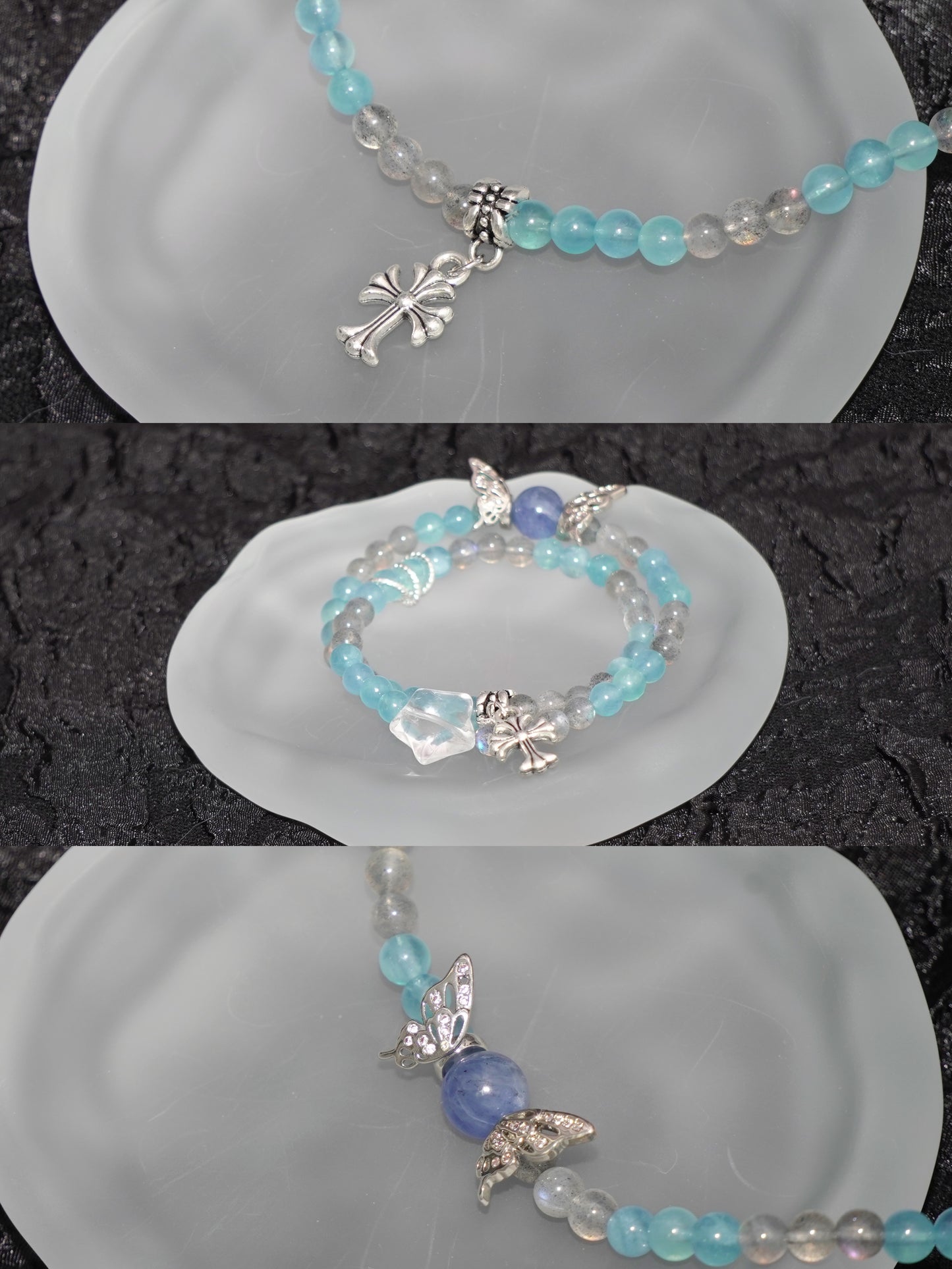 Aquamarine & Grey Moonstone